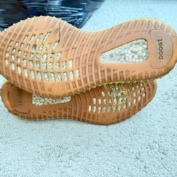 Authentic Adidas YEEZY Boost 350 V2 Semi-Frozen Yellow B37572 Sneakers Sz.9.5 - Picture 7 of 12